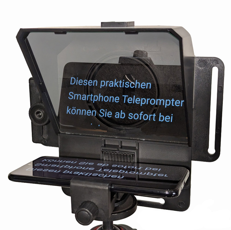 Smartphone teleprompter on a gimbal for moving shots — Vienna
