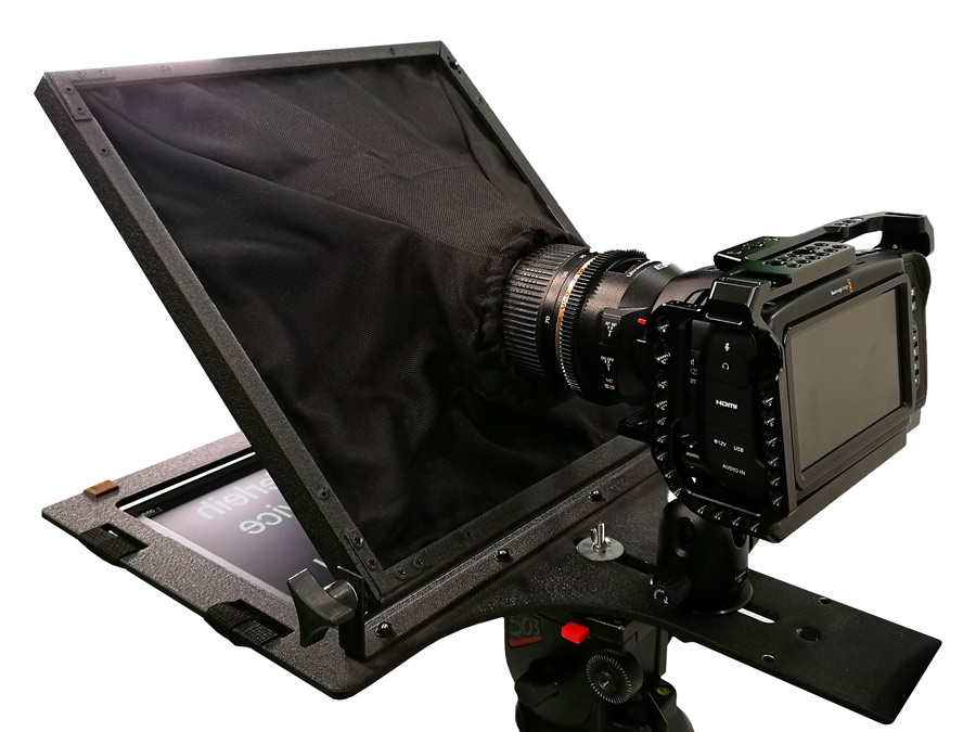 Teleprompter on a compact pocket camera — works with any camera size